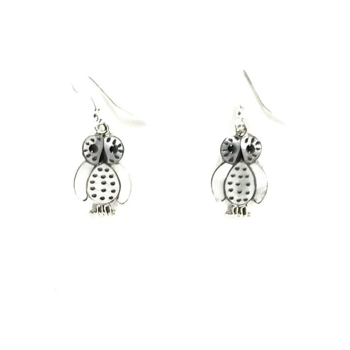 Regenda Kallestewa Owl Shell Inlay Earrings-Indian Pueblo Store