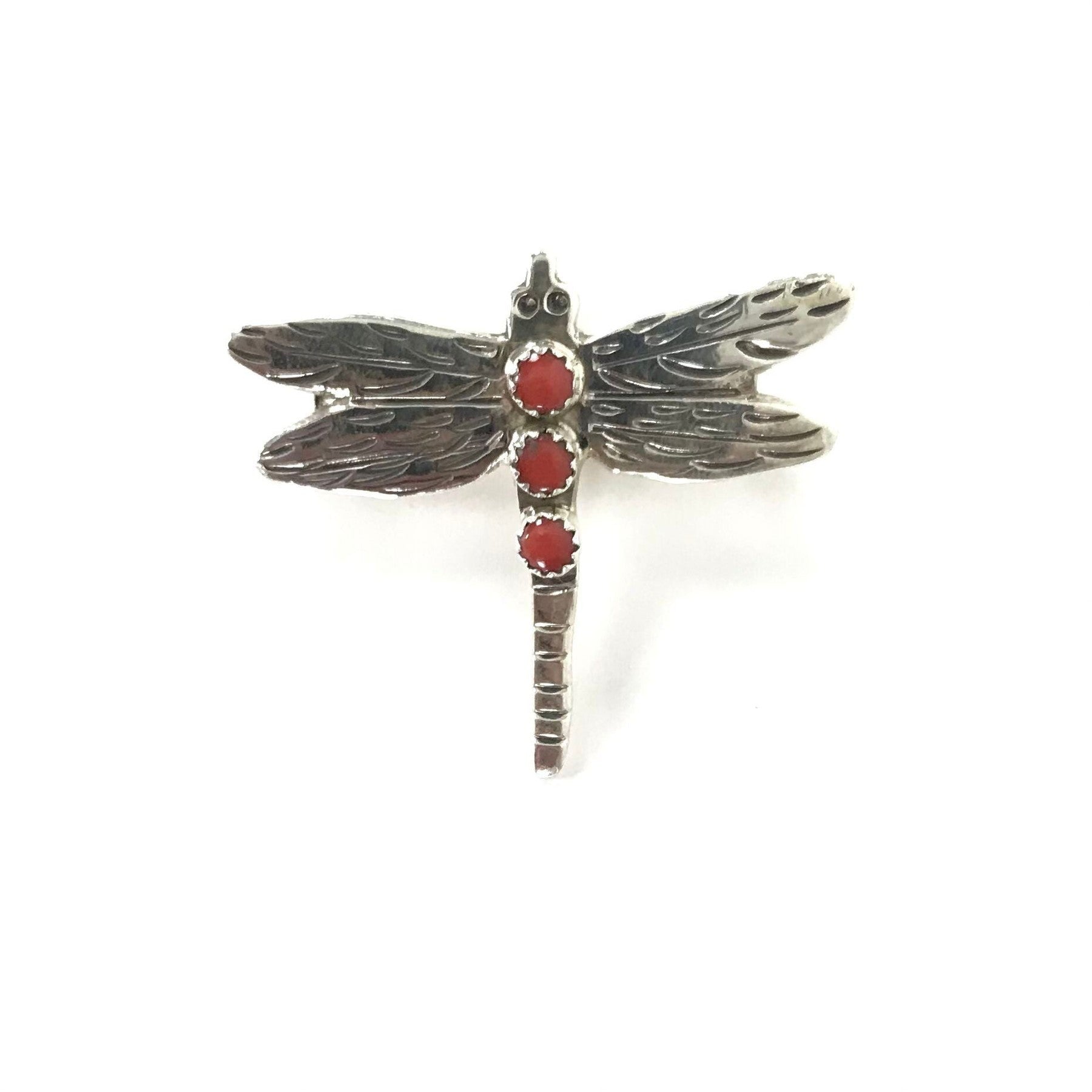 Pauline Nelson Stamped Dragonfly Pin-Indian Pueblo Store