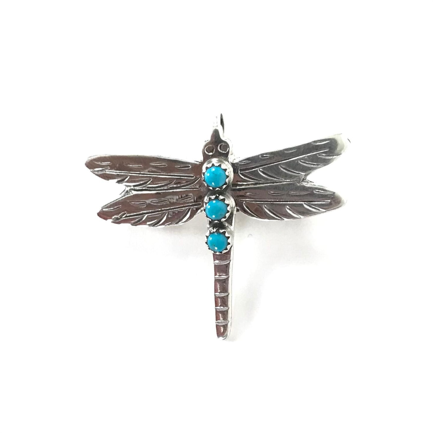 Pauline Nelson Stamped Dragonfly Pin-Indian Pueblo Store