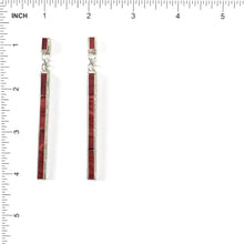 Load image into Gallery viewer, Ricky Booqua Long Channel Inlay Dangle Earrings-Indian Pueblo Store
