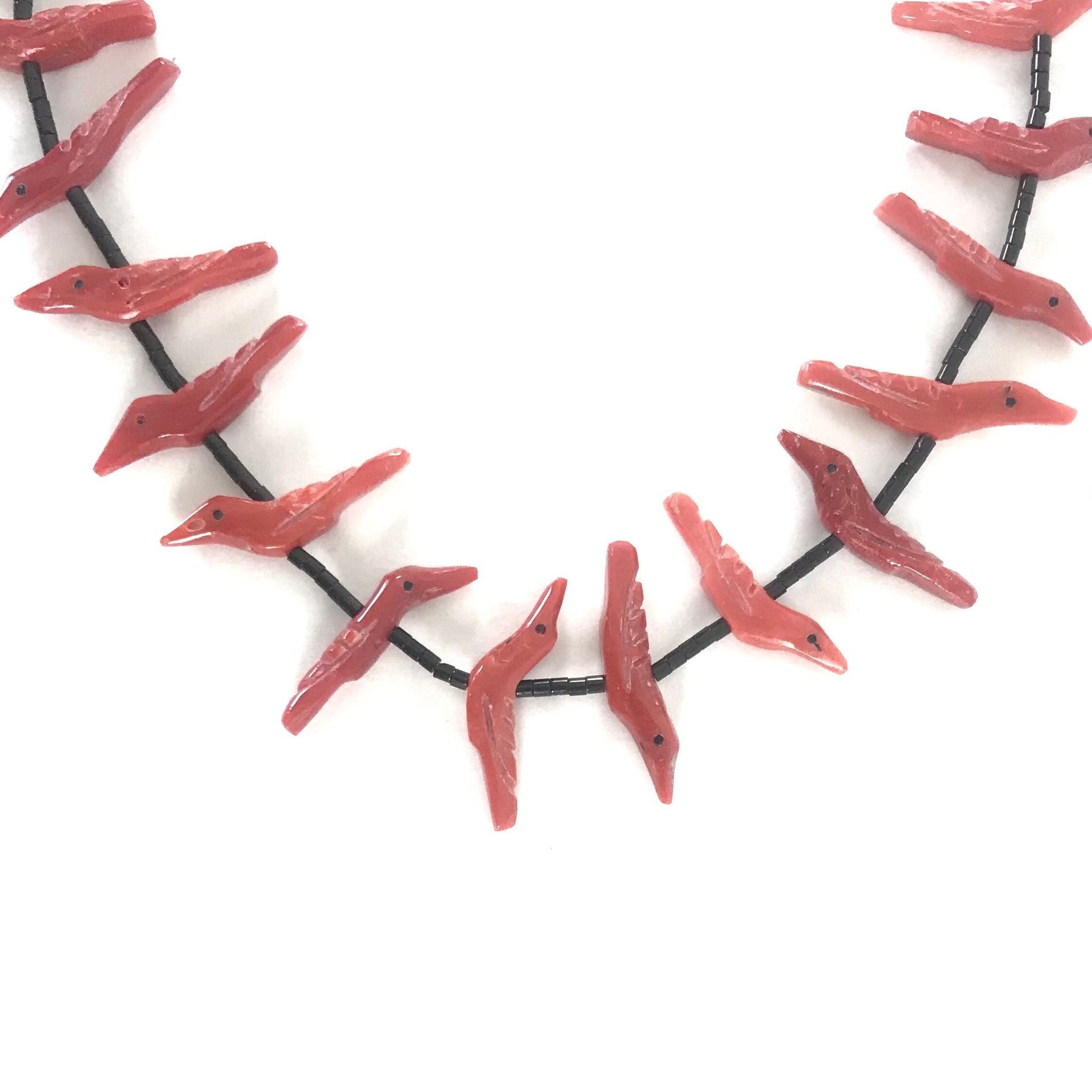 Verna Kushana Coral Birds Fetish Necklace-Indian Pueblo Store