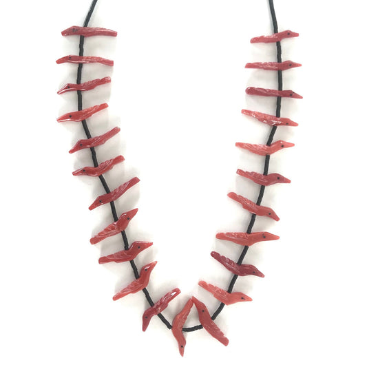 Verna Kushana Coral Birds Fetish Necklace-Indian Pueblo Store