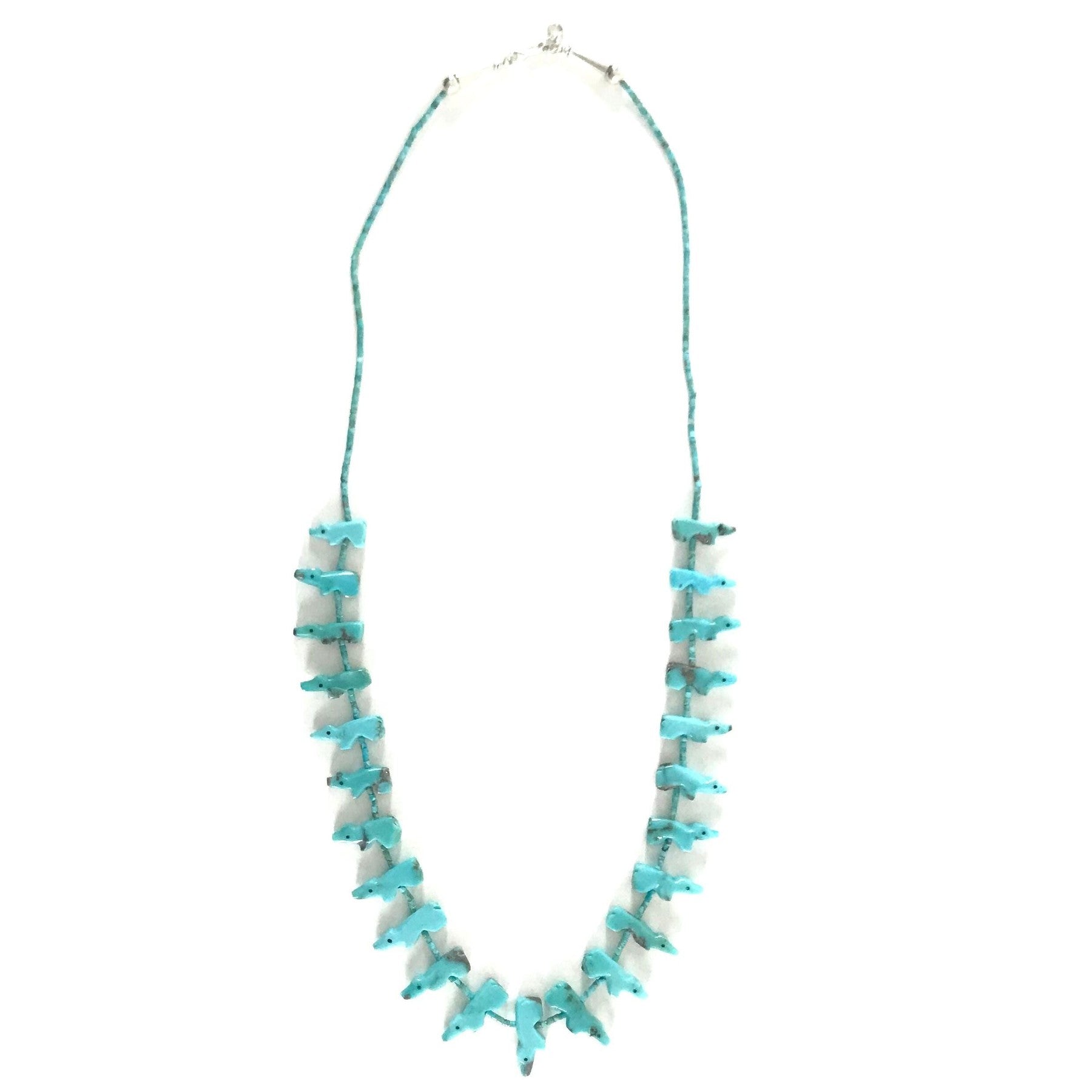 Verna Kushana Turquoise Bear Fetish Necklace-Indian Pueblo Store