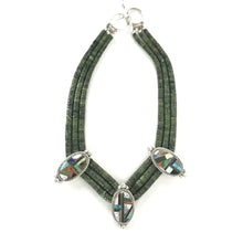 Load image into Gallery viewer, Elouise Padilla 3 Strand Serpentine Medallion Heishi Necklace-Indian Pueblo Store
