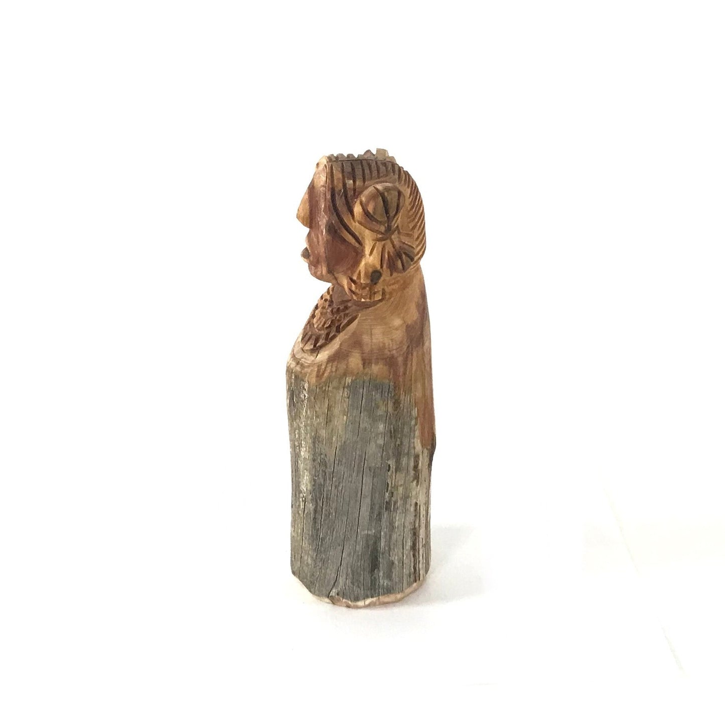 Harry and Isabella Benally "Hopi Lady" Juniper Wood Carving-Indian Pueblo Store