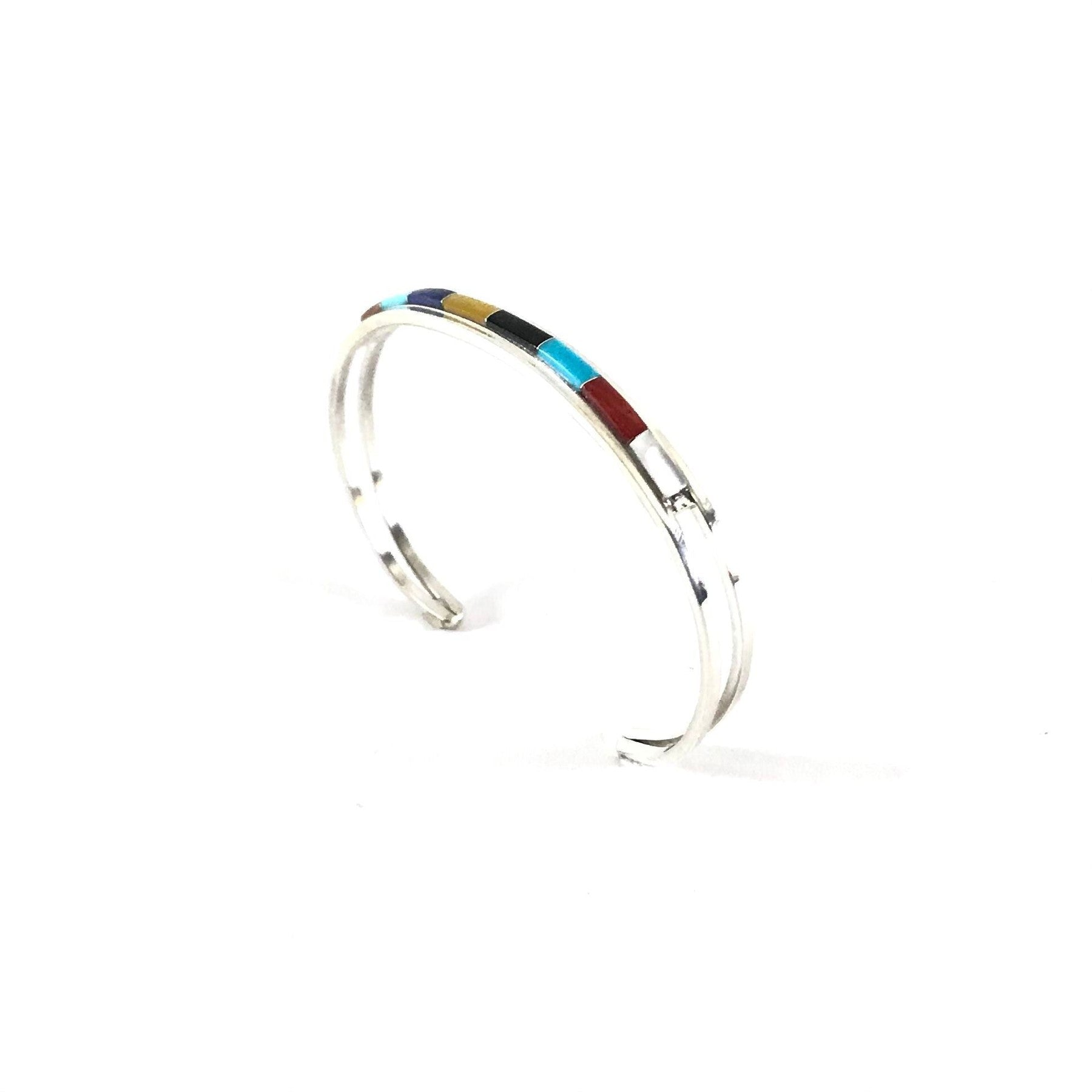 Anson and Letitia Wallace Multi-Gemstone Inlay Bracelet-Indian Pueblo Store