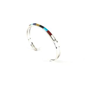 Anson and Letitia Wallace Multi-Gemstone Inlay Bracelet-Indian Pueblo Store