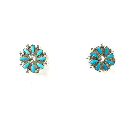 Turquoise Cluster Post Earrings-Indian Pueblo Store