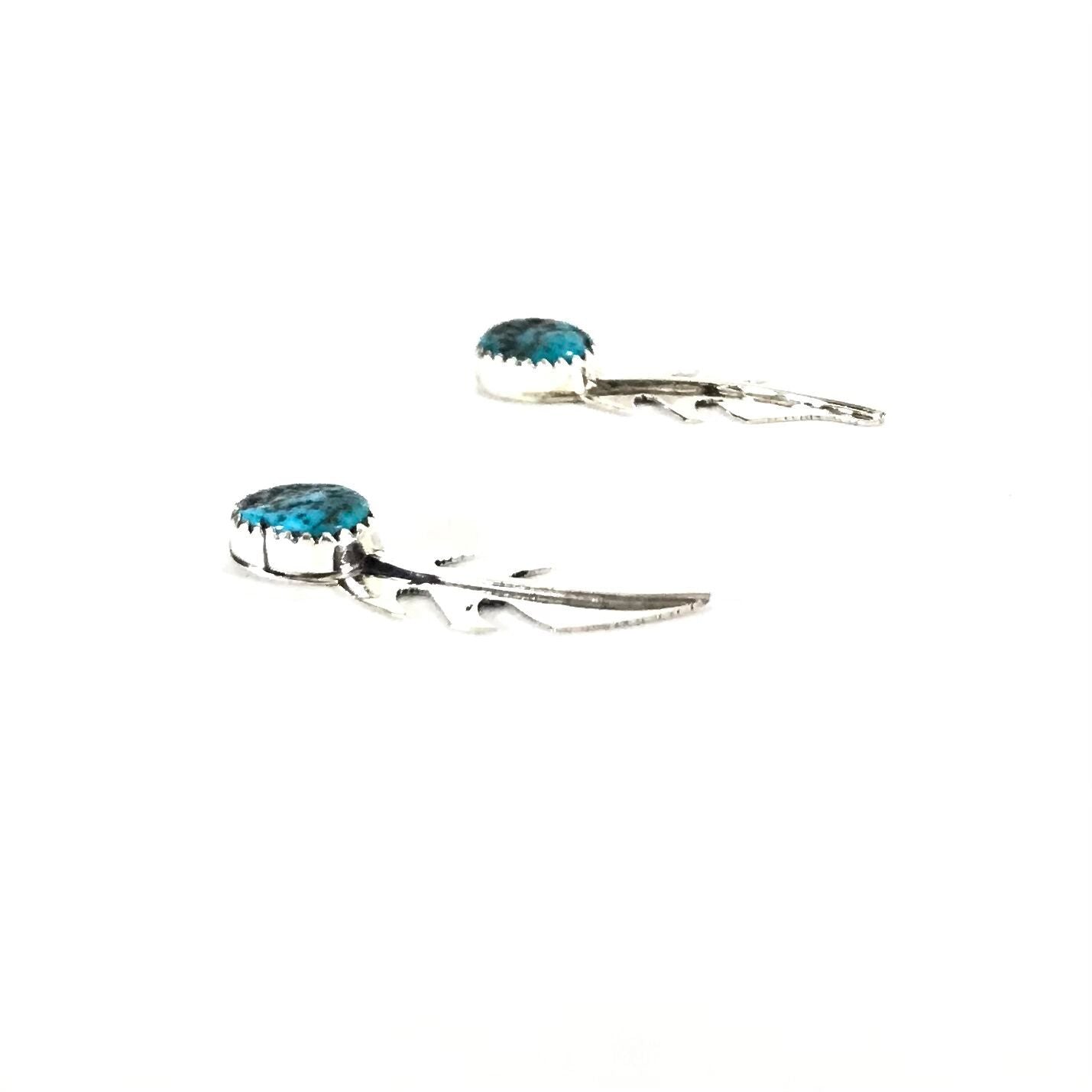 Julia Etsitty Turquoise Feather Post Earring-Indian Pueblo Store