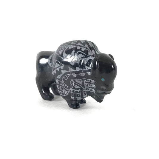 Curtis Garcia Marble Etched Buffalo Fetish Carving-Indian Pueblo Store