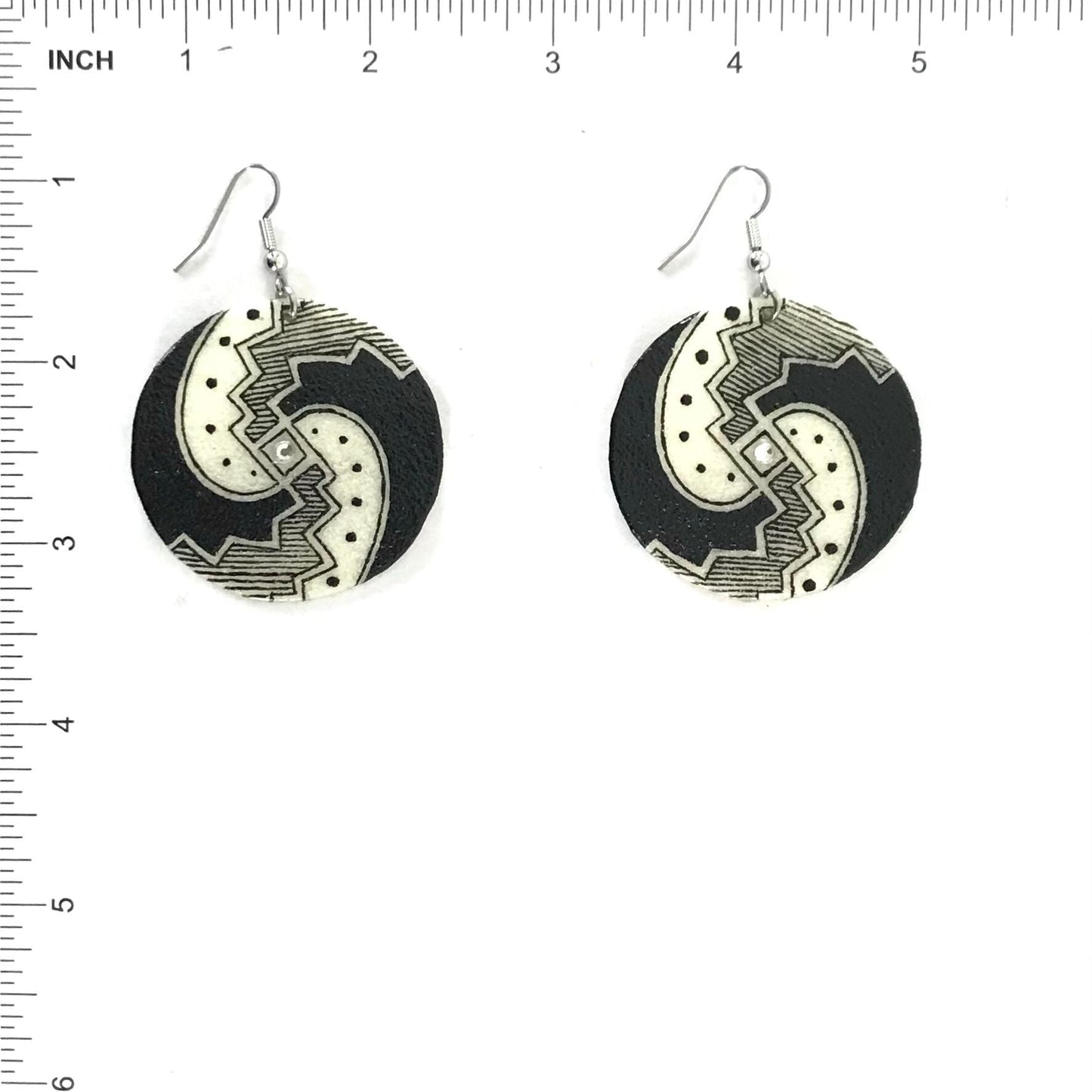 Dominic Arquero Rawhide Mimbres Earrings-Indian Pueblo Store