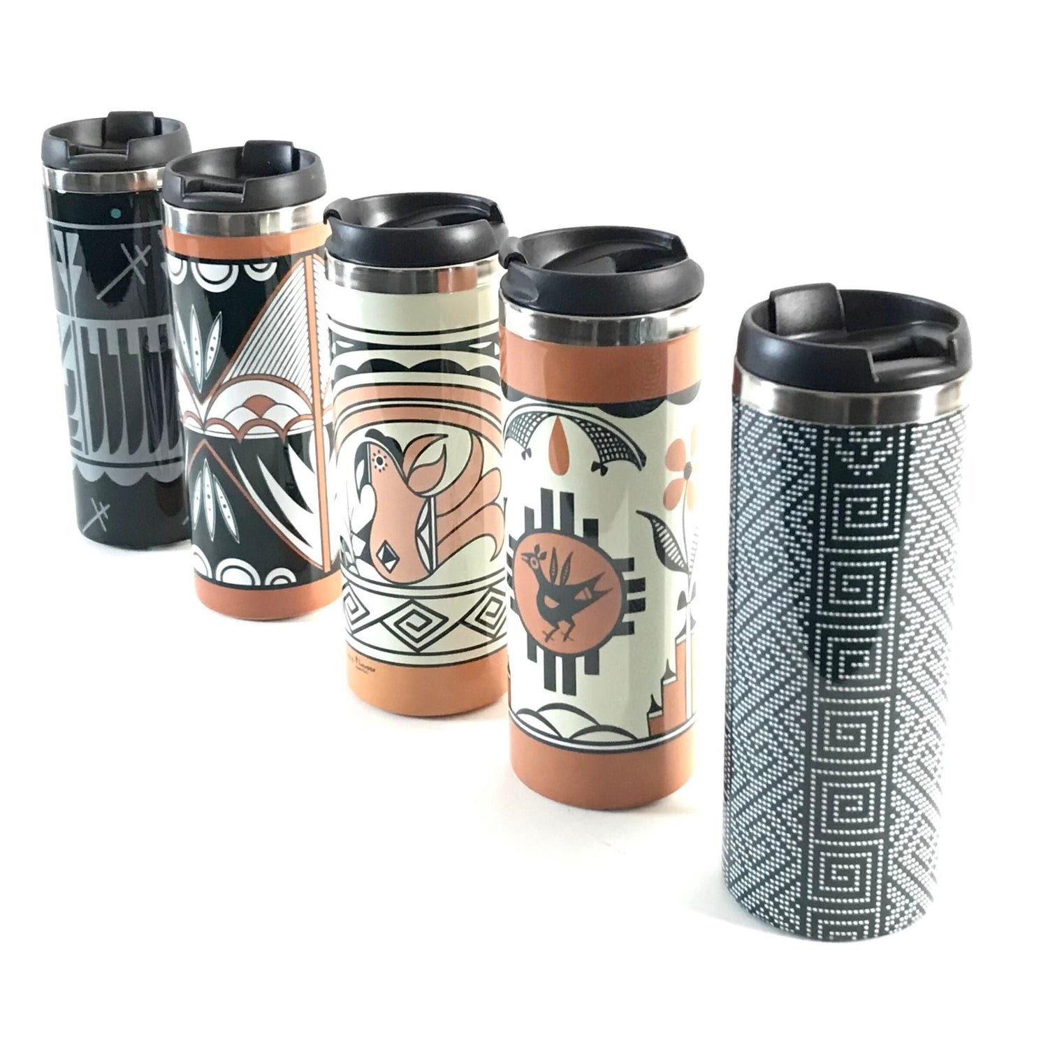 Pueblo Pottery Mug Project Series 1 Stainless Steel Travel Mugs-Indian Pueblo Store