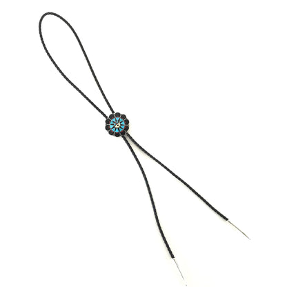 Delwin Gaspar Multi-Gemstone Sunface Bolo Tie-Indian Pueblo Store