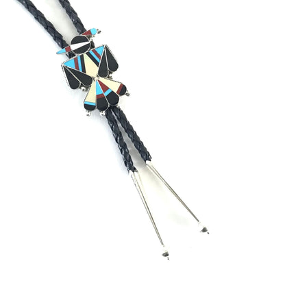 Favian Cellicion Multi-Gemstone Inlay Thunderbird Bolo Tie-Indian Pueblo Store