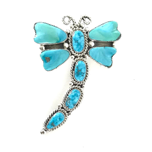 Diane Lonjose Turquoise Dragonfly Pin/Pendant-Indian Pueblo Store