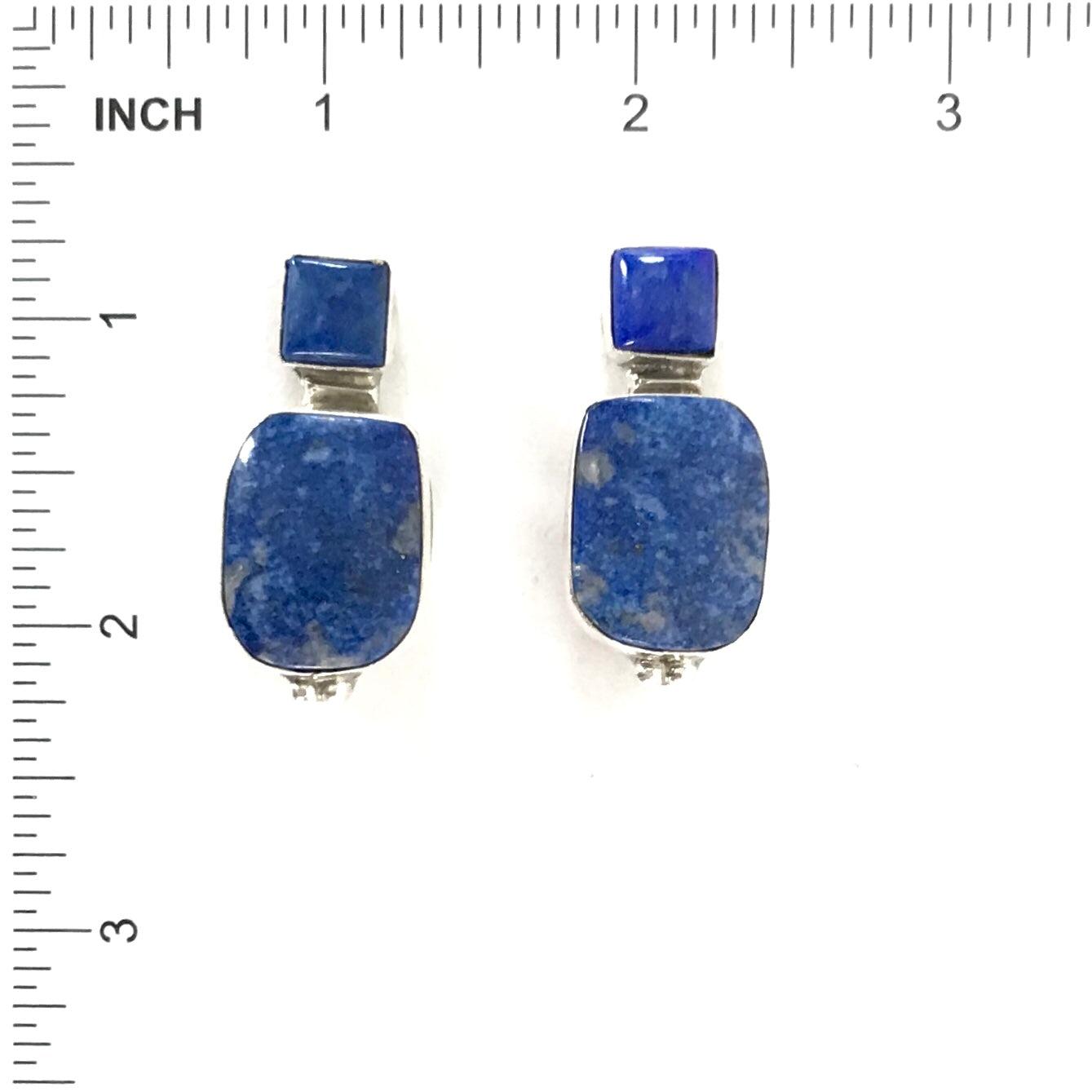 Rose Swett Lapis Post Earrings-Indian Pueblo Store