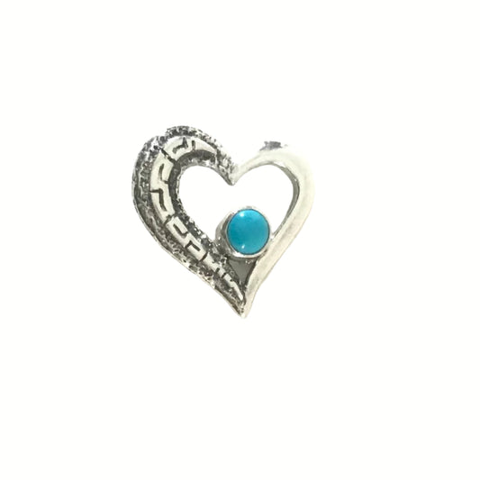 Calvin Begay Sterling Silver Textured Heart Pendant-Indian Pueblo Store