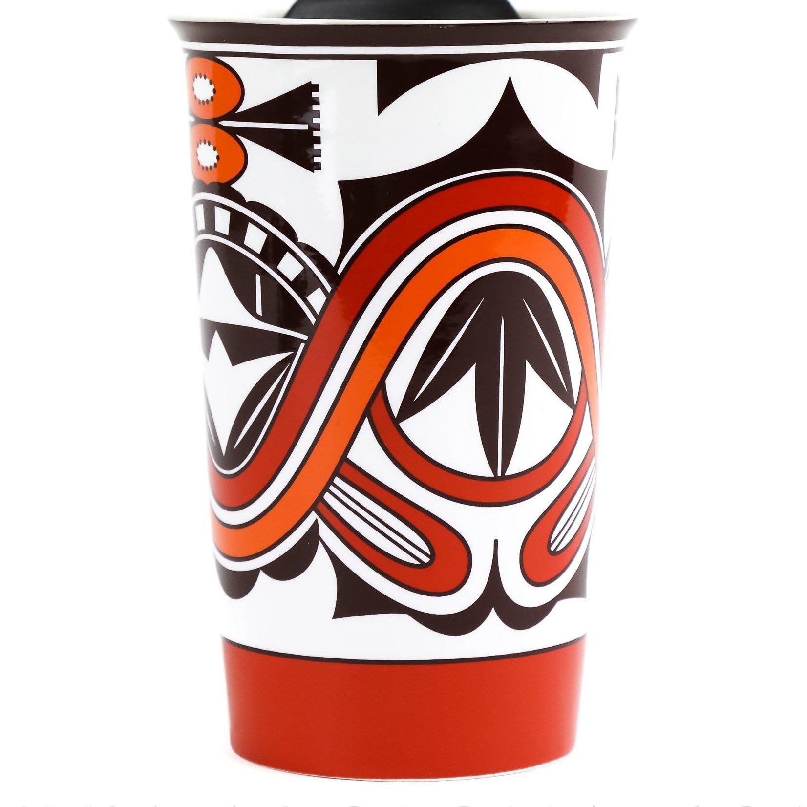 Myron Sarracino Pueblo Pottery Ceramic Travel mug - Shumakolowa Native Arts