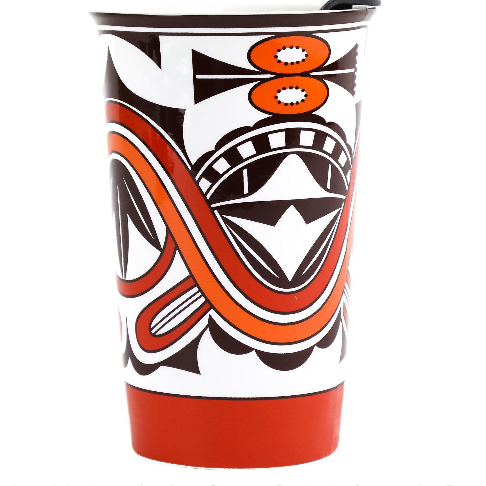 Myron Sarracino Pueblo Pottery Ceramic Travel mug - Shumakolowa Native Arts