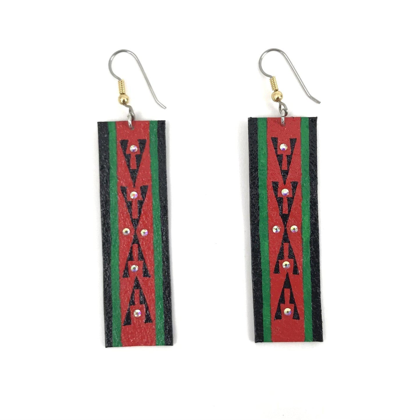 Dominic Arquero Rectangle Rawhide Earrings-Indian Pueblo Store