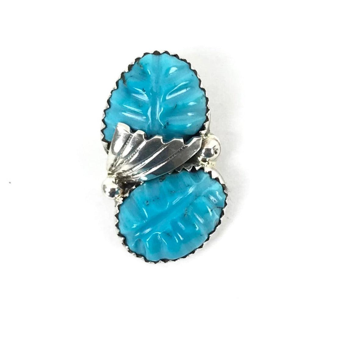 Lyolita Tsatte Turquoise Leaf Pendant-Indian Pueblo Store